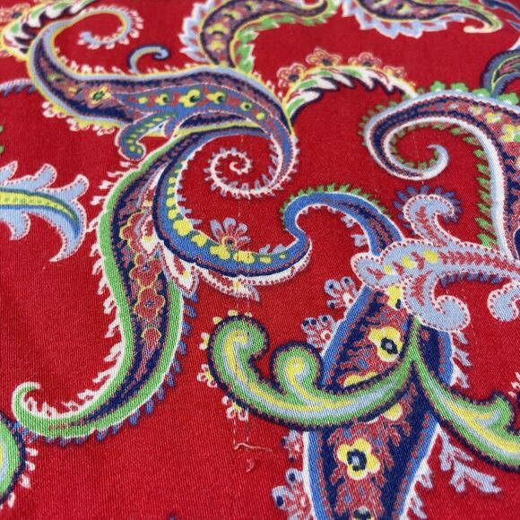 Lauren Ralph Lauren Pajama Sleep Shirt Women's XL Red Paisley Monogram Cotton - Picture 3 of 7